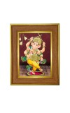 Lord Ganesha Photo Frame 10x14 Inches-Brown Wooden Frame For Home, Office & Temple Decoration And Gifting (F6285)