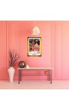 Divine Radha Krishna Golden Photo Frame - 10x14 Inches | Elegant Wooden Frame For Home, Office & Temple Decoration | Spiritual Wall & Table Decor and Gift Item