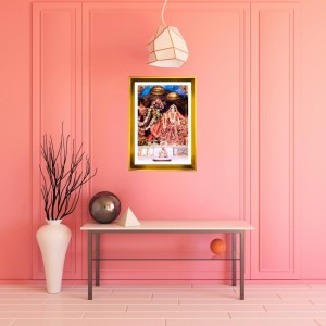 Divine Radha Krishna Golden Photo Frame - 14x18 Inches | Elegant Wooden Frame For Home, Office & Temple Decoration | Spiritual Wall & Table Decor And Gift Item (F9666)