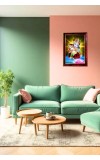 Radha Krishna Photo Frame For Wall & Table | 7x9 Inch Golden Cherry Finish | Decorative Radha Krishna Photo Frame For Home, Office & Pooja Room (F11581)