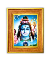 Lord Shiva Photo Frame 16x20 Inches-Brown Wooden Frame For Home, Office & Temple Decoration And Gifting (F6441)