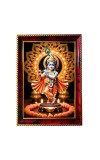 Lord Krishna Photo Frame For Wall & Table | 7x9 Inch Golden Cherry Finish | Decorative Lord Krishna Photo Frame For Home, Office & Pooja Room (F11793)