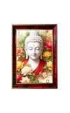 Serene Buddha Photo Frame For Wall & Table | 7x9 Inch Golden Cherry Finish | Decorative Serene Buddha Photo Frame For Home, Office & Pooja Room (F11396)