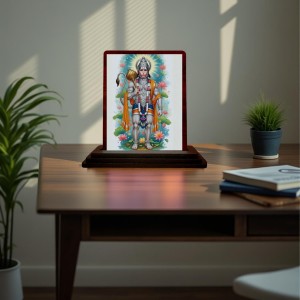 Car Desk/Table Top Lord Hanuman Wooden Photo Stand 3x4 Inches, Compact & Stylish Spiritual Display For Car, Home & Office (Pack Of 1) (F15091) Car Desk/Table Top Lord Hanuman Wooden Photo Stand 3x4 Inches, Compact & Stylish Spiritual Display For Car, Home & Office (Pack Of 1) (F15091)