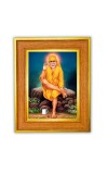 Shirdi Sai Baba Photo Frame 10x14 Inches-Brown Wooden Frame For Home, Office & Temple Decoration And Gifting (F6465)