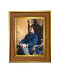 Swami Vivekananda Photo Frame 16x20 Inches-Brown Wooden Frame For Home, Office & Temple Decoration And Gifting (F6280)