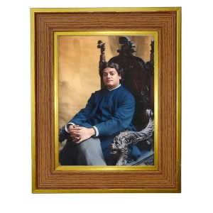 Swami Vivekananda Photo Frame 16x20 Inches-Brown Wooden Frame For Home, Office & Temple Decoration And Gifting (F6280)