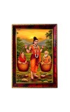 Shravana Kumara And His Parents Photo Frame For Wall & Table | 7x9 Inch Golden Cherry Finish | Decorative Shravana Kumara And His Parents Photo Frame For Home, Office & Pooja Room (F11322)