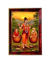 Shravana Kumara And His Parents Photo Frame For Wall & Table | 7x9 Inch Golden Cherry Finish | Decorative Shravana Kumara And His Parents Photo Frame For Home, Office & Pooja Room (F11322)