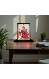 Car Desk/Table Top Lord Radha Krishna Wooden Photo Stand â€“ 3x4 Inches, Compact & Stylish Spiritual Display For Car, Home & Office (Pack Of 1) (F15123)