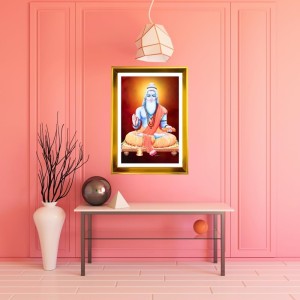 Ved Vyasa Golden Photo Frame - 16x20 Inches | Elegant Wooden Frame For Home, Office & Temple Decoration | Spiritual Wall & Table Decor And Gift Item (F9677)