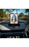 Car Desk/Table Top Lord Krishna Wooden Photo Stand 3x4 Inches, Compact & Stylish Spiritual Display For Car, Home & Office (Pack Of 1) (F15181)