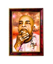 Swami Srila Prabhupada Ji Photo Frame For Wall & Table | 7x9 Inch Golden Cherry Finish | Decorative Swami Srila Prabhupada Ji Photo Frame For Home, Office & Pooja Room (F11520)