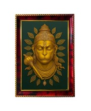 Lord Hanuman Photo Frame For Wall & Table | 7x9 Inch Golden Cherry Finish | Decorative Lord Hanuman Photo Frame For Home, Office & Pooja Room (F11618)