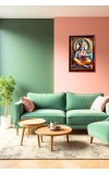 God Sri Krishna Reading Photo Frame For Wall & Table | 7x9 Inch Golden Cherry Finish | Decorative God Sri Krishna Reading Photo Frame For Home, Office & Pooja Room (F11478)