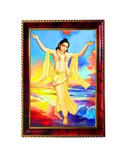 Sri Chaithanya Mahaprabhu Photo Frame For Wall & Table | 7x9 Inch Golden Cherry Finish | Decorative Sri Chaithanya Mahaprabhu Photo Frame For Home, Office & Pooja Room (F11413)