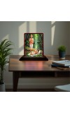 Car Desk/Table Top Lord Nilkanth Varni Swaminarayan Wooden Photo Stand â€“ 3x4 Inches, Compact & Stylish Spiritual Display For Car, Home & Office (Pack Of 1) (F15150)