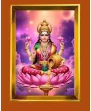 Golden Photo Frame - 10x14 Inches | Elegant Wooden Frame For Home, Office & Temple Decoration | Spiritual Wall & Table Decor and Gift Item