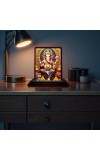 Car Desk/Table Top Lord Ganesha Wooden Photo Stand 3x4 Inches, Compact & Stylish Spiritual Display For Car, Home & Office (Pack Of 1) (F14160)