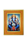 Lord Ganesha Photo Frame 10x14 Inches-Brown Wooden Frame For Home, Office & Temple Decoration And Gifting (F6464)