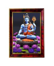 God Shiva Photo Frame For Wall & Table | 7x9 Inch Golden Cherry Finish | Decorative God Shiva Photo Frame For Home, Office & Pooja Room (F11458)