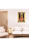 Mata Lakhsmi Golden Photo Frame - 18x22 Inches | Elegant Wooden Frame For Home, Office & Temple Decoration | Spiritual Wall & Table Decor And Gift Item (F9730)