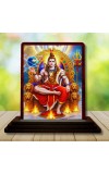 Car Desk/Table Top Lord Shankar Wooden Photo Stand â€“ 3x4 Inches, Compact & Stylish Spiritual Display For Car, Home & Office (Pack Of 1) (F15064)