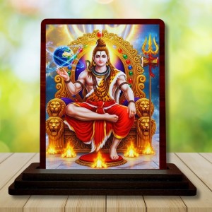 Car Desk/Table Top Lord Shankar Wooden Photo Stand 3x4 Inches, Compact & Stylish Spiritual Display For Car, Home & Office (Pack Of 1) (F15064) Car Desk/Table Top Lord Shankar Wooden Photo Stand 3x4 Inches, Compact & Stylish Spiritual Display For Car, Home & Office (Pack Of 1) (F15064)