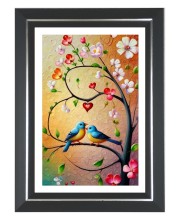 Parakeets Photo Wall & Table Frame | 10x14 Inch Black Designer | Perfect For Gifting & Home Decor (F9591)