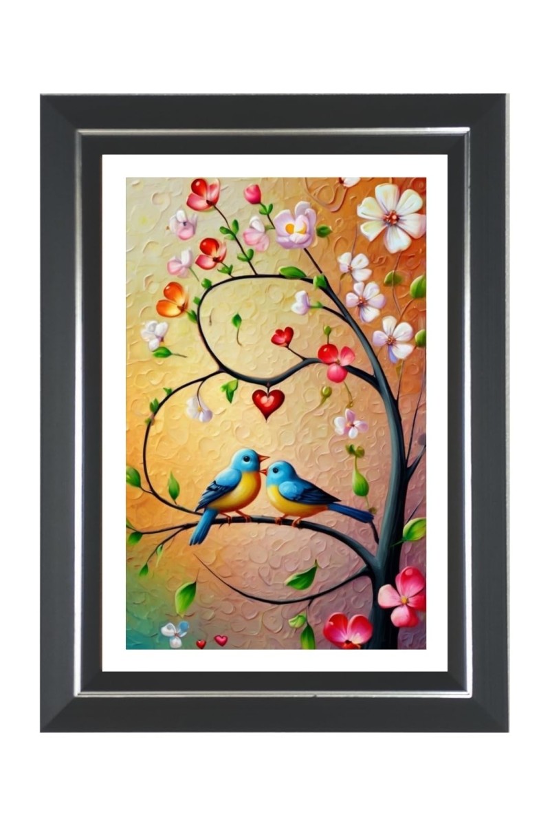 Parakeets Photo Wall & Table Frame | 12x16 Inch Black Designer | Perfect For Gifting & Home Decor (F9591)