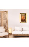 Lord Hanuman Golden Photo Frame - 10x14 Inches | Elegant Wooden Frame For Home, Office & Temple Decoration | Spiritual Wall & Table Decor And Gift Item (F9724)