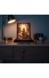 Car Desk/Table Top Lord Karthikeya Wooden Photo Stand 3x4 Inches, Compact & Stylish Spiritual Display For Car, Home & Office (Pack Of 1) (F14334)