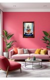 Lord Shiva Photo Frame For Wall & Table | 7x9 Inch Golden Cherry Finish | Decorative Lord Shiva Photo Frame For Home, Office & Pooja Room (F11806)