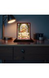Car Desk/Table Top Lord Saraswathi Wooden Photo Stand 3x4 Inches, Compact & Stylish Spiritual Display For Car, Home & Office (Pack Of 1) (F14348)