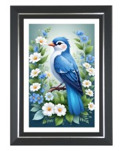 Bluebird Photo Wall & Table Frame | 10x14 Inch Black Designer | Perfect For Gifting & Home Decor (F9568)