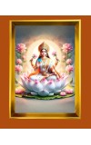 Mata Lakhsmi Golden Photo Frame - 16x20 Inches | Elegant Wooden Frame For Home, Office & Temple Decoration | Spiritual Wall & Table Decor And Gift Item (F9863)