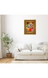 Lord Vishnu & Lakshmi Photo Frame 10x14 Inches-Brown Wooden Frame For Home, Office & Temple Decoration And Gifting (F6252)