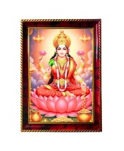 Maa Laxmi Photo Frame For Wall & Table | 7x9 Inch Golden Cherry Finish | Decorative Maa Laxmi Photo Frame For Home, Office & Pooja Room (F11716)