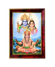 Lord Hanuman And Rama Sita Photo Frame For Wall & Table | 7x9 Inch Golden Cherry Finish | Decorative Lord Hanuman And Rama Sita Photo Frame For Home, Office & Pooja Room (F11604)