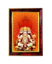 Lord Hanuman Photo Frame For Wall & Table | 7x9 Inch Golden Cherry Finish | Decorative Lord Hanuman Photo Frame For Home, Office & Pooja Room (F11694)