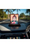 Car Desk/Table Top Meditative Buddha Wooden Photo Stand 3x4 Inches, Compact & Stylish Spiritual Display For Car, Home & Office (Pack Of 1) (F14434)