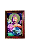 Calm Buddha Photo Frame For Wall & Table | 7x9 Inch Golden Cherry Finish | Decorative Calm Buddha Photo Frame For Home, Office & Pooja Room (F11588)