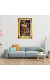 Divine Radha Krishna Golden Photo Frame - 10x14 Inches | Elegant Wooden Frame For Home, Office & Temple Decoration | Spiritual Wall & Table Decor and Gift Item