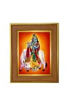 Lord Krishna Photo Frame 18x22 Inches-Brown Wooden Frame For Home, Office & Temple Decoration And Gifting (F6405)