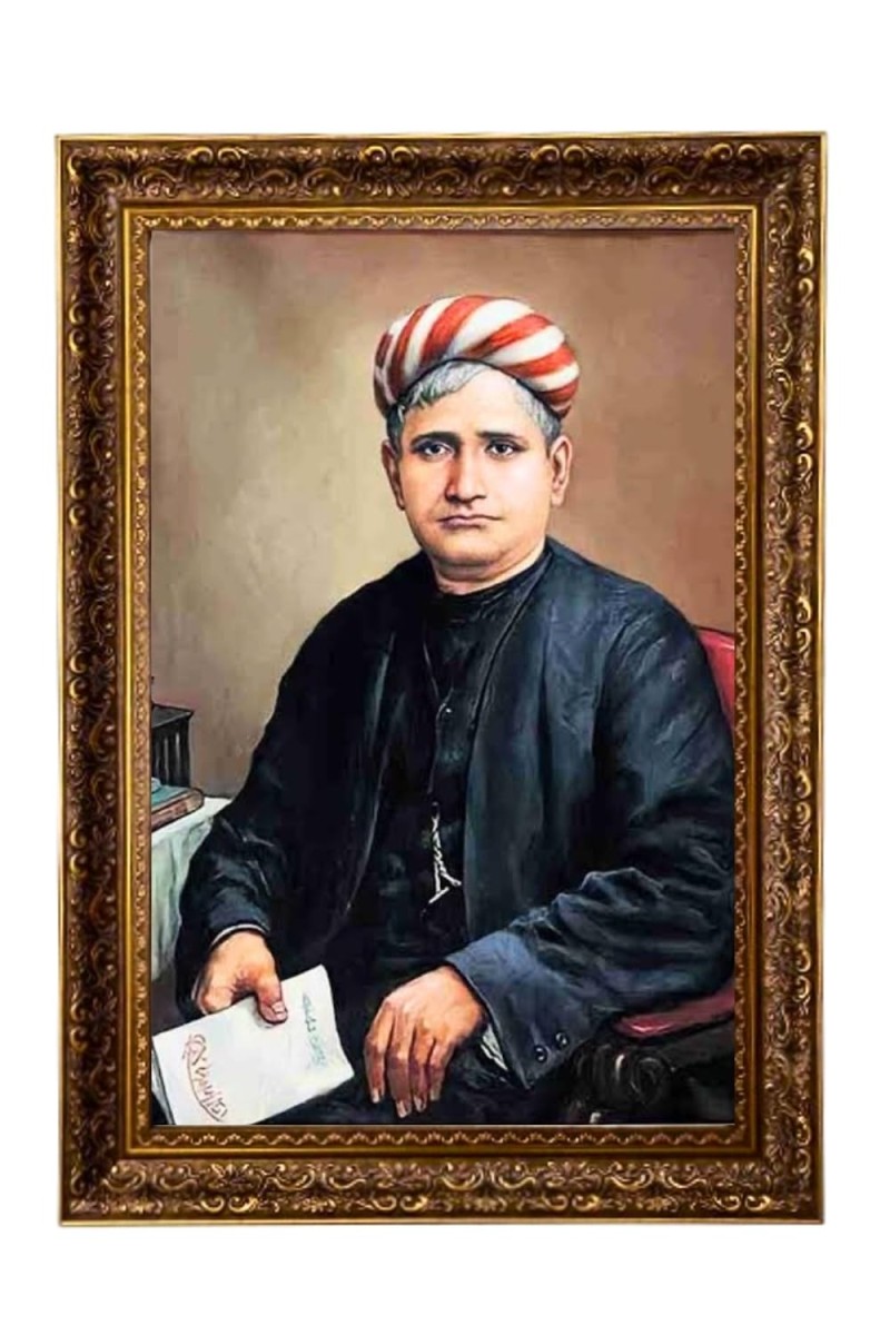 Bankim Chandra Chatterjee Big Photo Frame - 20x28 Inches For Home,Temple & Office Decoration (F11222)
