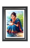 Woman In A Saree Photo Wall & Table Frame | 10x14 Inch Black Designer | Perfect For Gifting & Home Decor (F9659)