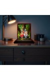 Car Desk/Table Top Lord Shiva Parvathi Wooden Photo Stand 3x4 Inches, Compact & Stylish Spiritual Display For Car, Home & Office (Pack Of 1) (F14368)