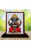 Car Desk/Table Top Lord Ganesh Wooden Photo Stand 3x4 Inches, Compact & Stylish Spiritual Display For Car, Home & Office (Pack Of 1) (F15182)