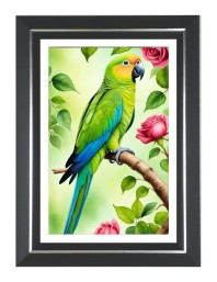 Parrot Photo Wall & Table Frame | 16x20 Inch Black Designer | Perfect For Gifting & Home Decor (F9631)