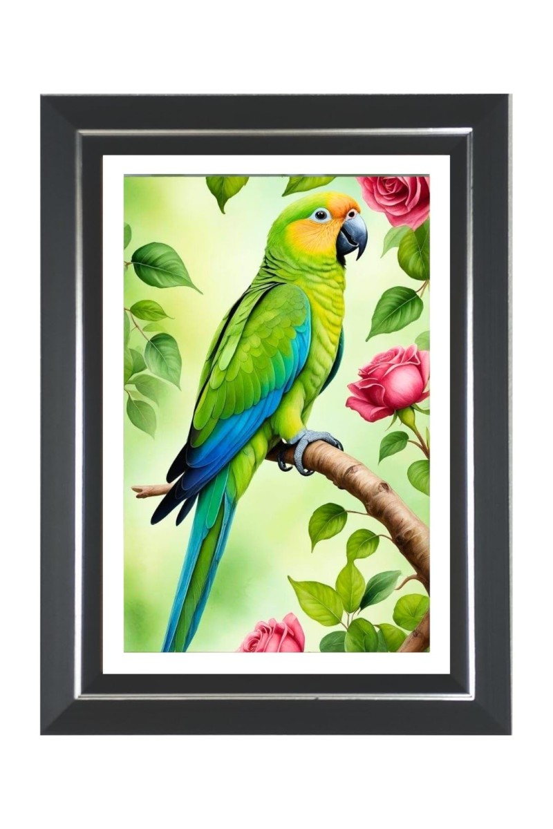 Parrot Photo Wall & Table Frame | 14x18 Inch Black Designer | Perfect For Gifting & Home Decor (F9631)